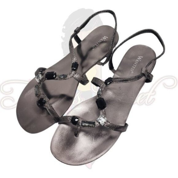 Wanted Tilian Bronze Stone Open Toe Sandals - Picture 1 of 10